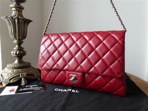 red chanel clutch|chanel classic clutch.